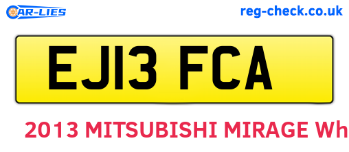 EJ13FCA are the vehicle registration plates.