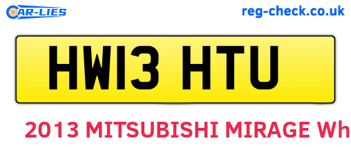 HW13HTU are the vehicle registration plates.