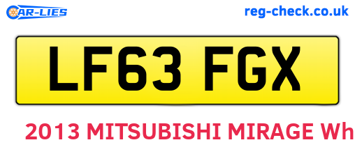 LF63FGX are the vehicle registration plates.
