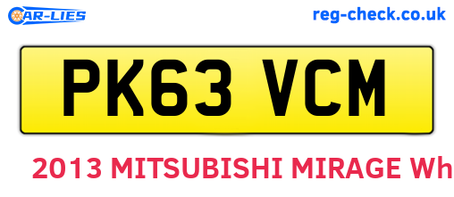 PK63VCM are the vehicle registration plates.