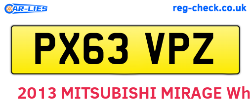 PX63VPZ are the vehicle registration plates.
