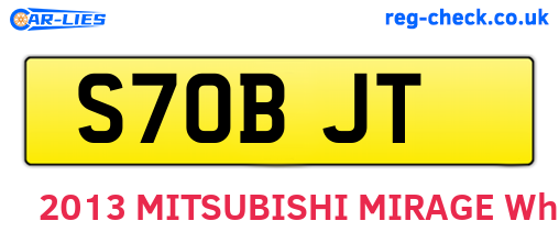 S70BJT are the vehicle registration plates.