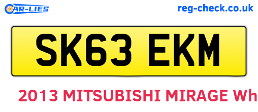 SK63EKM are the vehicle registration plates.