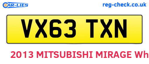 VX63TXN are the vehicle registration plates.