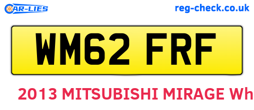 WM62FRF are the vehicle registration plates.