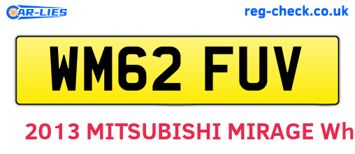 WM62FUV are the vehicle registration plates.
