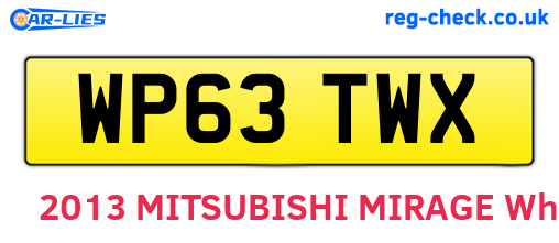 WP63TWX are the vehicle registration plates.