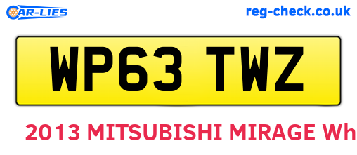 WP63TWZ are the vehicle registration plates.