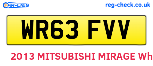 WR63FVV are the vehicle registration plates.