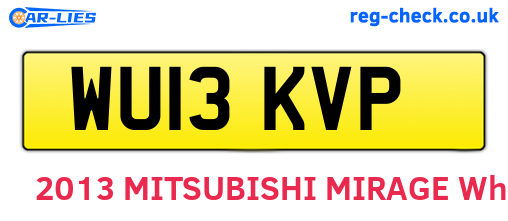 WU13KVP are the vehicle registration plates.