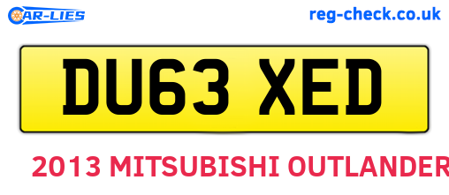DU63XED are the vehicle registration plates.