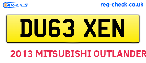 DU63XEN are the vehicle registration plates.