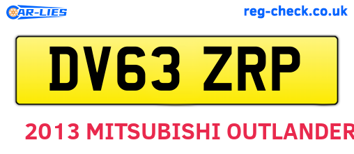 DV63ZRP are the vehicle registration plates.