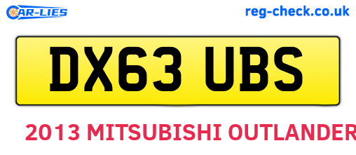 DX63UBS are the vehicle registration plates.
