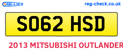 SO62HSD are the vehicle registration plates.