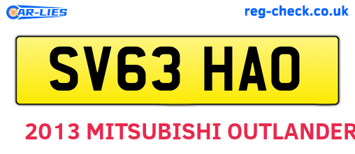 SV63HAO are the vehicle registration plates.