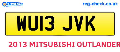 WU13JVK are the vehicle registration plates.
