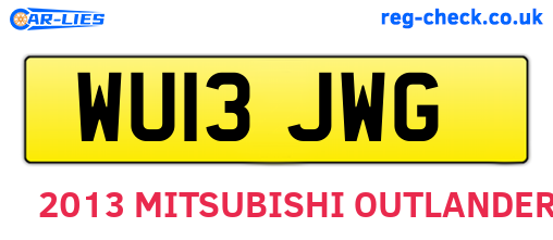 WU13JWG are the vehicle registration plates.