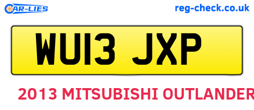 WU13JXP are the vehicle registration plates.