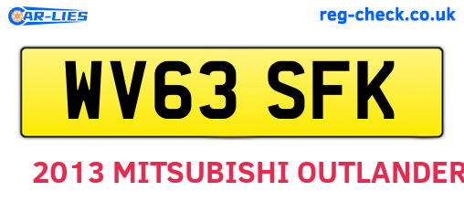 WV63SFK are the vehicle registration plates.