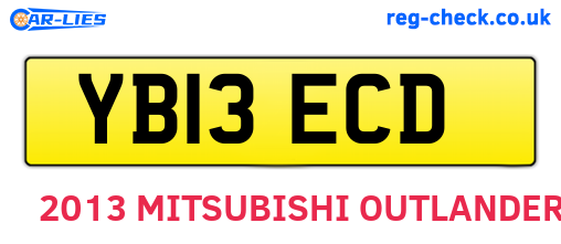 YB13ECD are the vehicle registration plates.