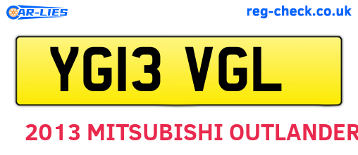 YG13VGL are the vehicle registration plates.