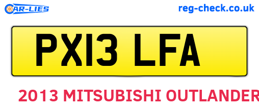 PX13LFA are the vehicle registration plates.