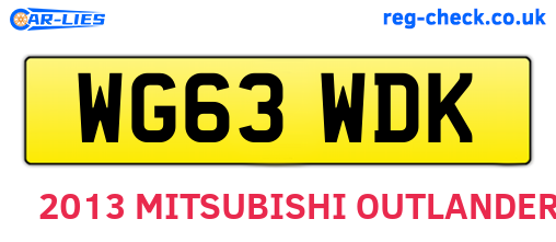 WG63WDK are the vehicle registration plates.