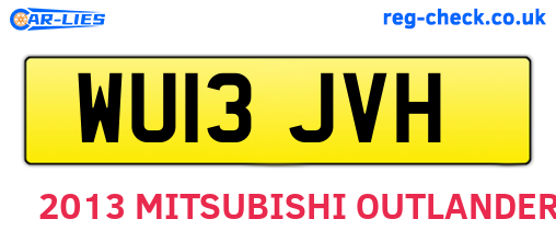 WU13JVH are the vehicle registration plates.