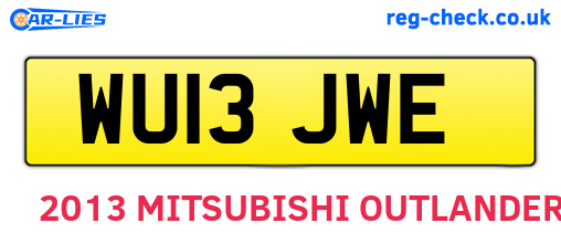 WU13JWE are the vehicle registration plates.