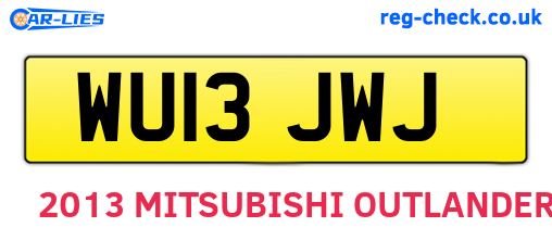 WU13JWJ are the vehicle registration plates.