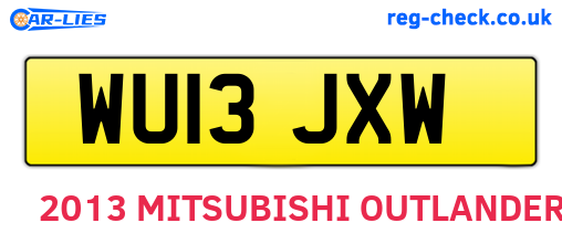 WU13JXW are the vehicle registration plates.