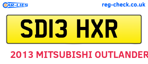 SD13HXR are the vehicle registration plates.