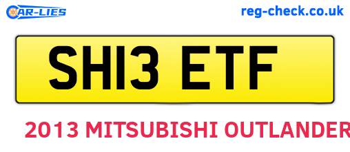SH13ETF are the vehicle registration plates.