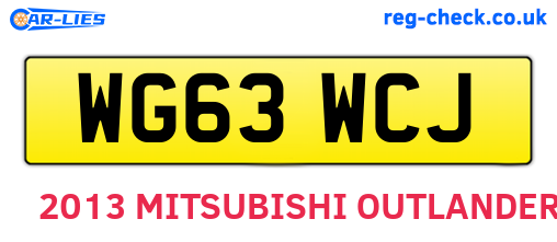 WG63WCJ are the vehicle registration plates.