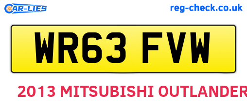 WR63FVW are the vehicle registration plates.