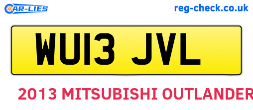 WU13JVL are the vehicle registration plates.