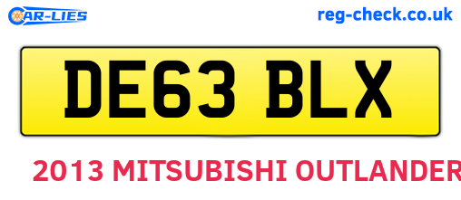 DE63BLX are the vehicle registration plates.