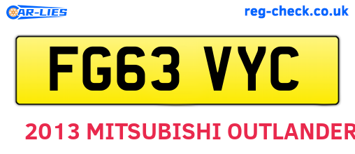 FG63VYC are the vehicle registration plates.