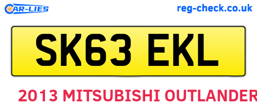 SK63EKL are the vehicle registration plates.