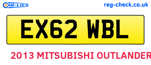 EX62WBL are the vehicle registration plates.