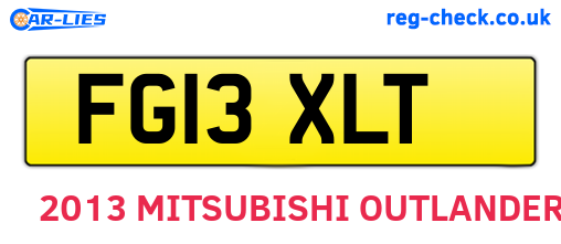 FG13XLT are the vehicle registration plates.