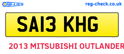 SA13KHG are the vehicle registration plates.