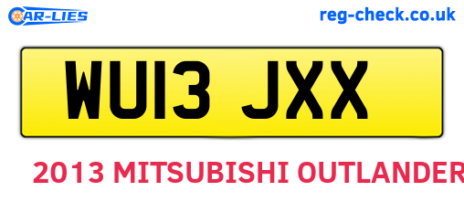 WU13JXX are the vehicle registration plates.