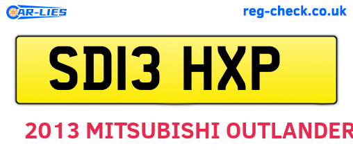 SD13HXP are the vehicle registration plates.