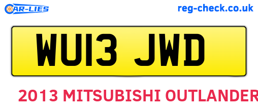 WU13JWD are the vehicle registration plates.