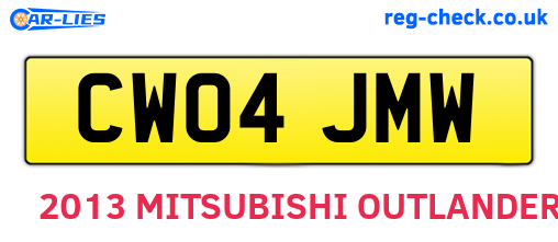CW04JMW are the vehicle registration plates.