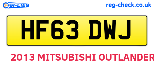 HF63DWJ are the vehicle registration plates.