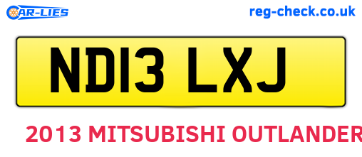 ND13LXJ are the vehicle registration plates.