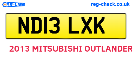 ND13LXK are the vehicle registration plates.